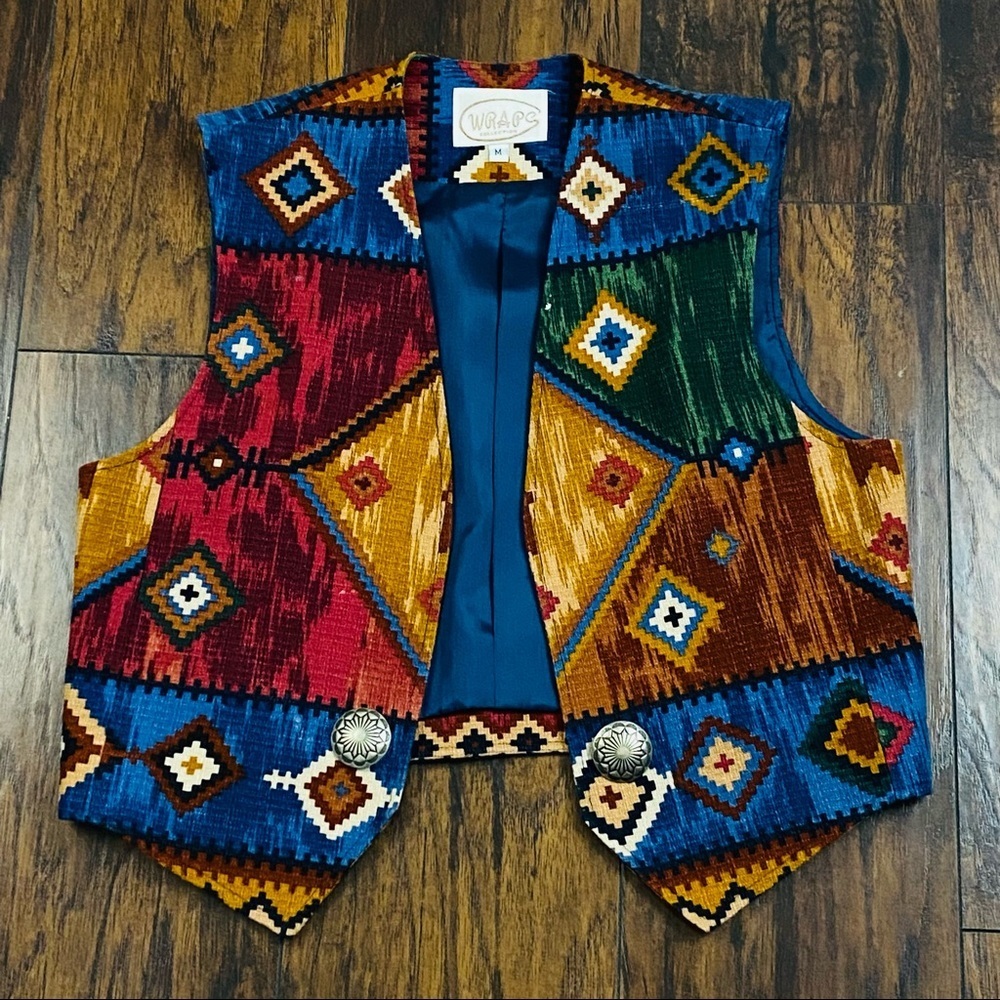 vintage WRAPS Collection Western Aztec vest Medium